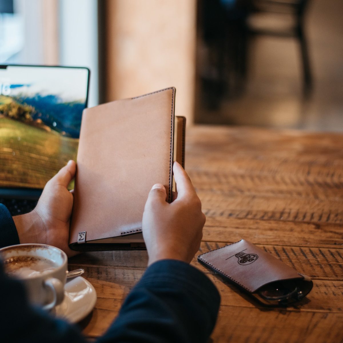 Personalised A5 leather notebook